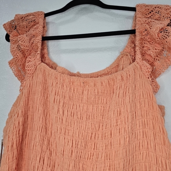 Love & Piece Straight Midi Dress Summer Lace Sleeve Vacation Flup Edge Size XL - Picture 14 of 16